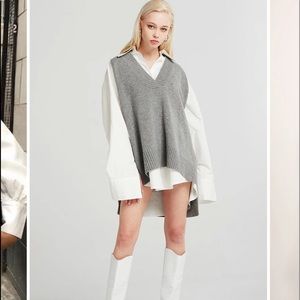 Oversized V neck sweater vest